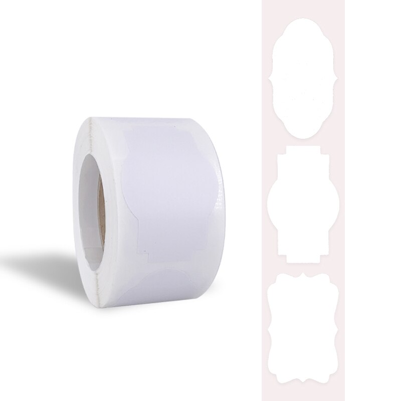 300pcs White Stickers to write with a pen Waterproof Reusable Blank Sticker DIY hand made Jars kitchen Sticker: A1
