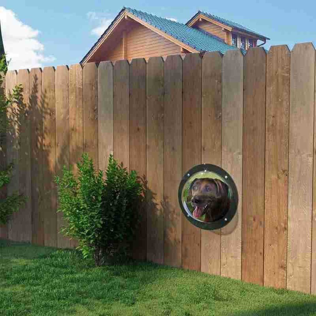 Pet Window Dog Fence Window Clear View Dome Pet Peek Window Transparent Semicircular Acrylic Fence Window Pet Supplies