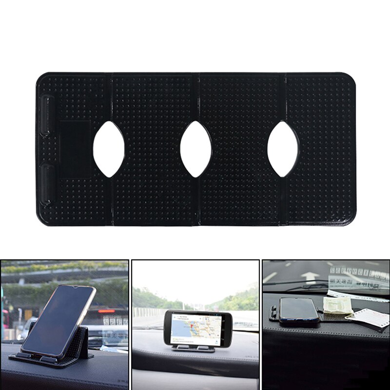 Auto telefoonhouder universele multifunctionele opvouwbare auto middenconsole antislip opbergmat telefoonhouder