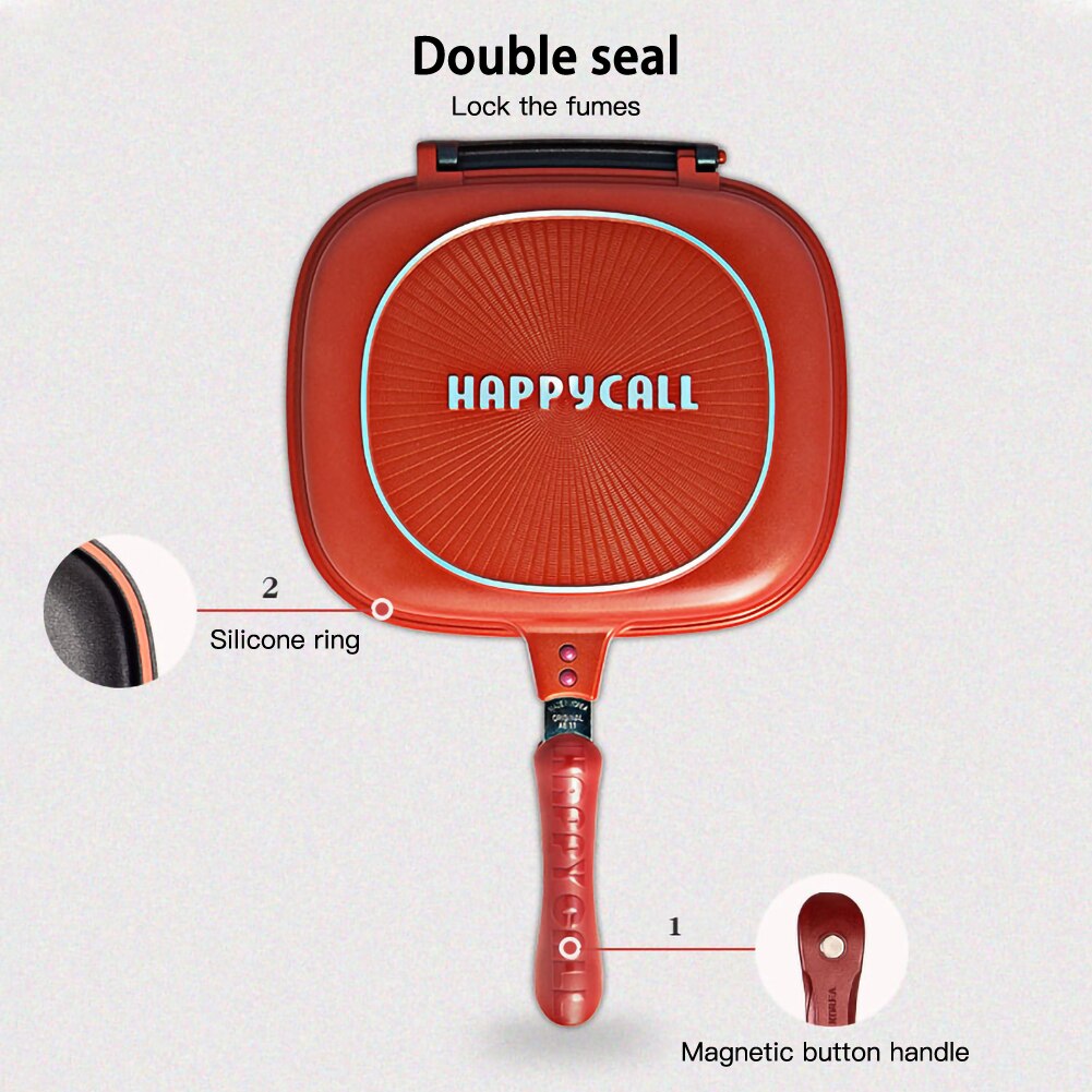 32/28CM Double Side Grill Frying Pan Non-Stick Barbecue Cooking Tool Home DIY Grill Pan Pancake Pan Rectangular Pancake Maker