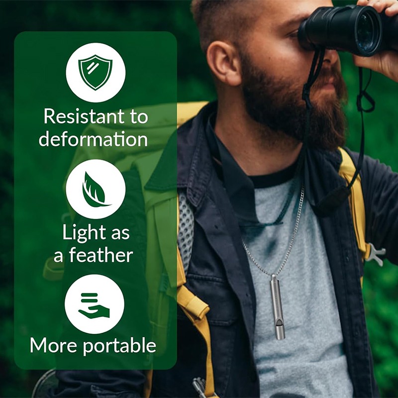 Edelstahl Hohe Dezibel Überleben Pfeife Outdoor Wandern Camping Jagd Pfeife Notfall Überleben EDC Werkzeug Schlüsselbund