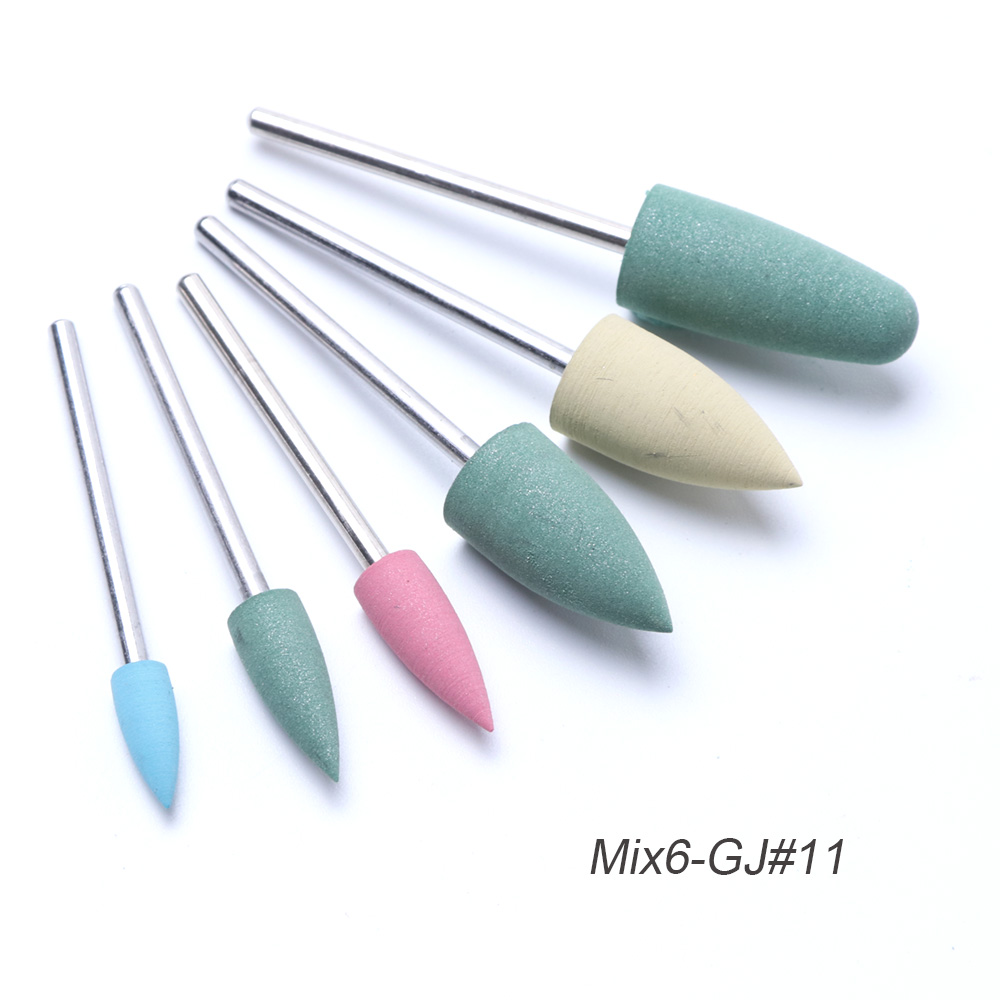 Uds diamante cortadores para uñas de manicura brocas Rotary Burr de archivos Molino de cepillo eléctrico amoladora corindón herramientas BEJG: Mix 6-GJ11