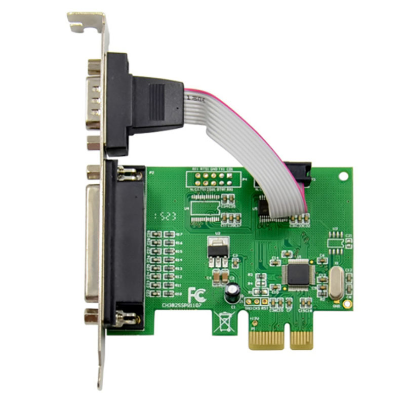 PCI-E CH382L 1S1P Serial-Parallel Combination Control Card RS-232 LPT Multi-Serial Port Expansion Card For PC