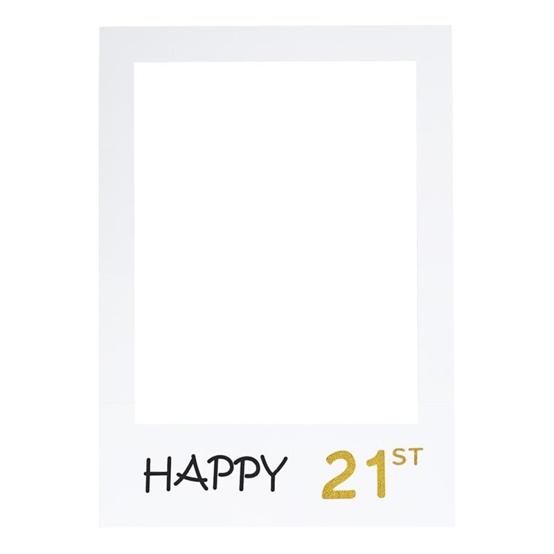 1pc grattis på födelsedagen fotoram födelsedagsbilder jubileumsutskärningar monter rekvisita fest gynnar förnödenheter dekoration: Glad 21
