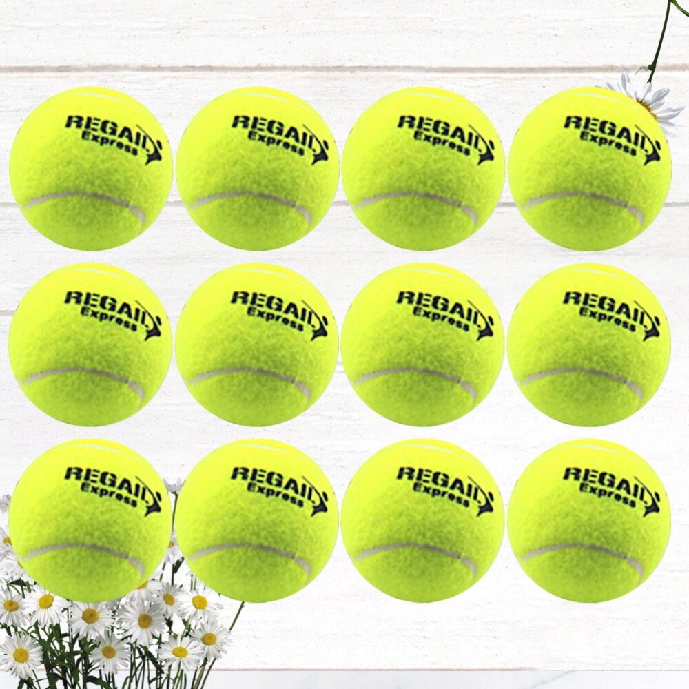 12PCS Elastic Tennis Balls Training Tennis Balls for Sports Practice Outdoor
