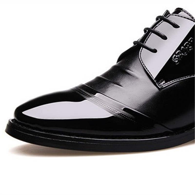 British Leather Brown Shoes Oxfords for Men Footwear Flats Pointed Toe Official Dress Shoes Mazefeng