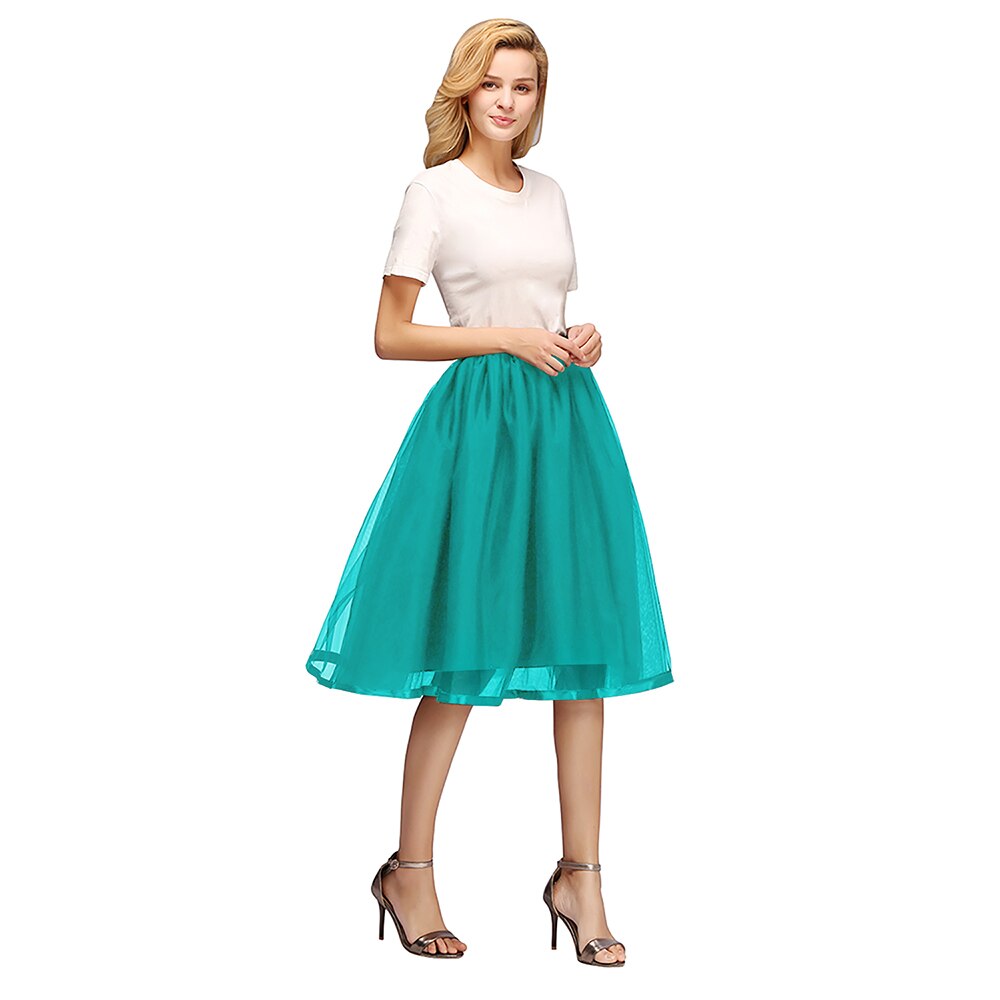 Tüll Kurze Petticoat Hoopless Hochzeit Krinoline Schichten Frau Rock Unterrock Woamn Erwachsene Tutu Rockabilly Braut Zubehör: Malachite