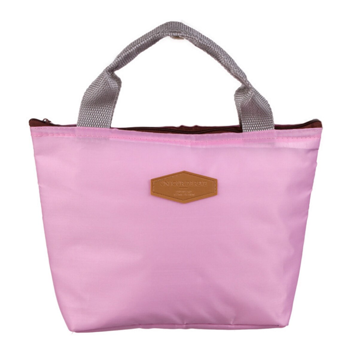 Saco isolado do refrigerador do almoço da lancheira de oxford bolsa térmica do armazenamento com zíper para as crianças dos homens das mulheres: Rosa