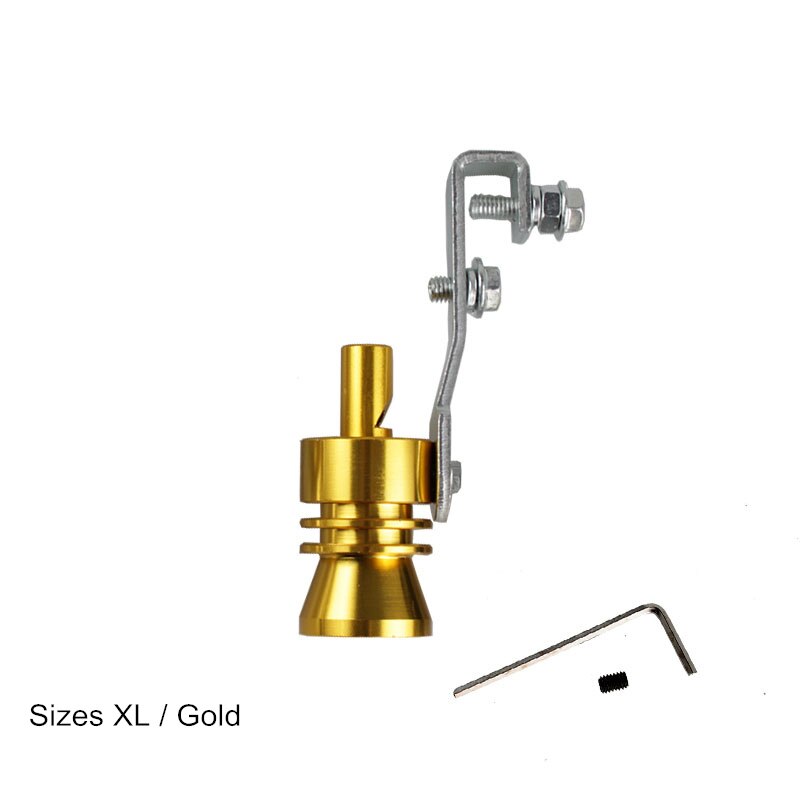 S/M/L/Xl Universele Tuning Auto Turbo Sound Whistle Muffler Uitlaat Tip Klep 5 Kleuren Voor motorfiets Auto Rechte Uitlaat TUR006: Gold XL