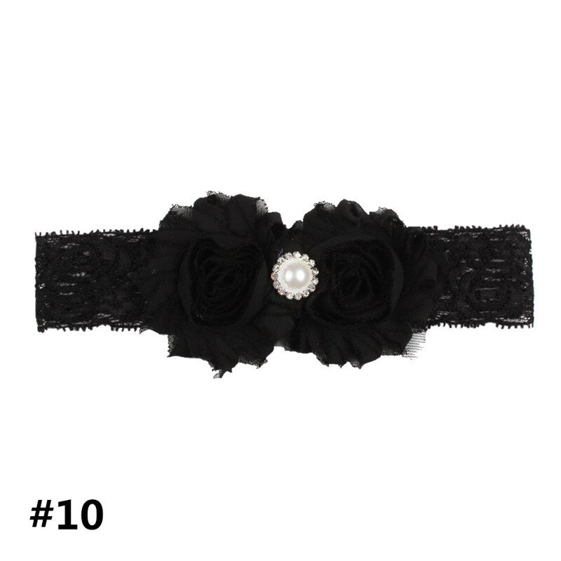 Baby Mooie Hoofdband Tulband Bloem Parel Boog Pasgeboren Meisjes Hoofdbanden Elastische Kids Peuter Haarband Prinses Haar Accessoires: 10