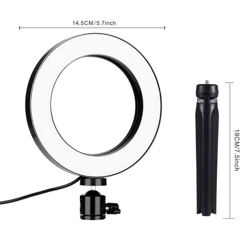 Verstelbare Statief Selfie Ring Licht Met Telefoon Houder Mini Led Camera Flas 28TE