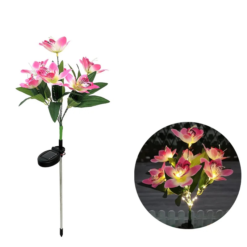Utendørs solcelledrevne hagelamper 7 hoder solcelledrevne blomsterlamper til hage, plen, utendørs solcelledrevne hagelamper, stakelys