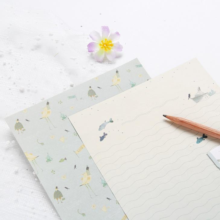1 ensemble 3 enveloppes + 6 lettres fleur Animal lettre bloc-notes papier à écrire lettre enveloppes ensemble papeterie bureau fournitures scolaires