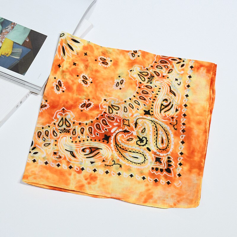 Tie Dye Hip Hop Cotton Bandana Square Scarf Headwear Headband Scarf Gradient Color Print Handkerchief For Women Men: 1