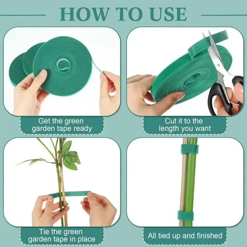Fascette per piante autoadesive Fascette per piante in nylon regolabili Spago da giardino Fasciatura per piante Gancio Anello Vite Avvolgimento Nastro di supporto Striscia di fissaggio