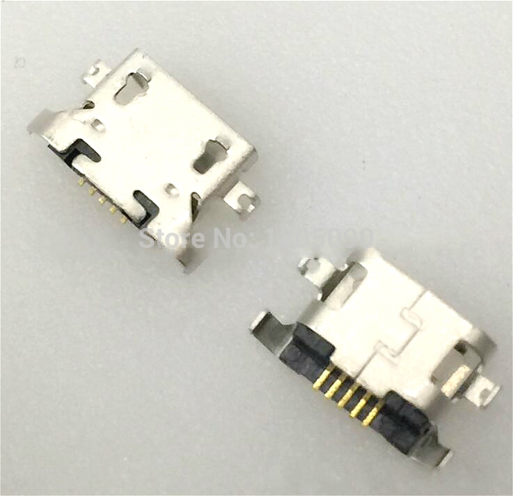 100 stks Micro USB 5pin zware plaat 1.27mm zonder curling side Vrouwelijke Connector Voor lenovo A850 Mini USB Jack