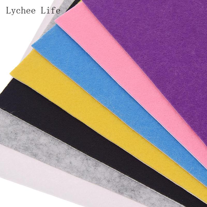 Lychee Life A4 Self Adhesive Velvet Fabric Solid Color Synthetic Patchwork Fabric For Garment DIY Sewing Crafts