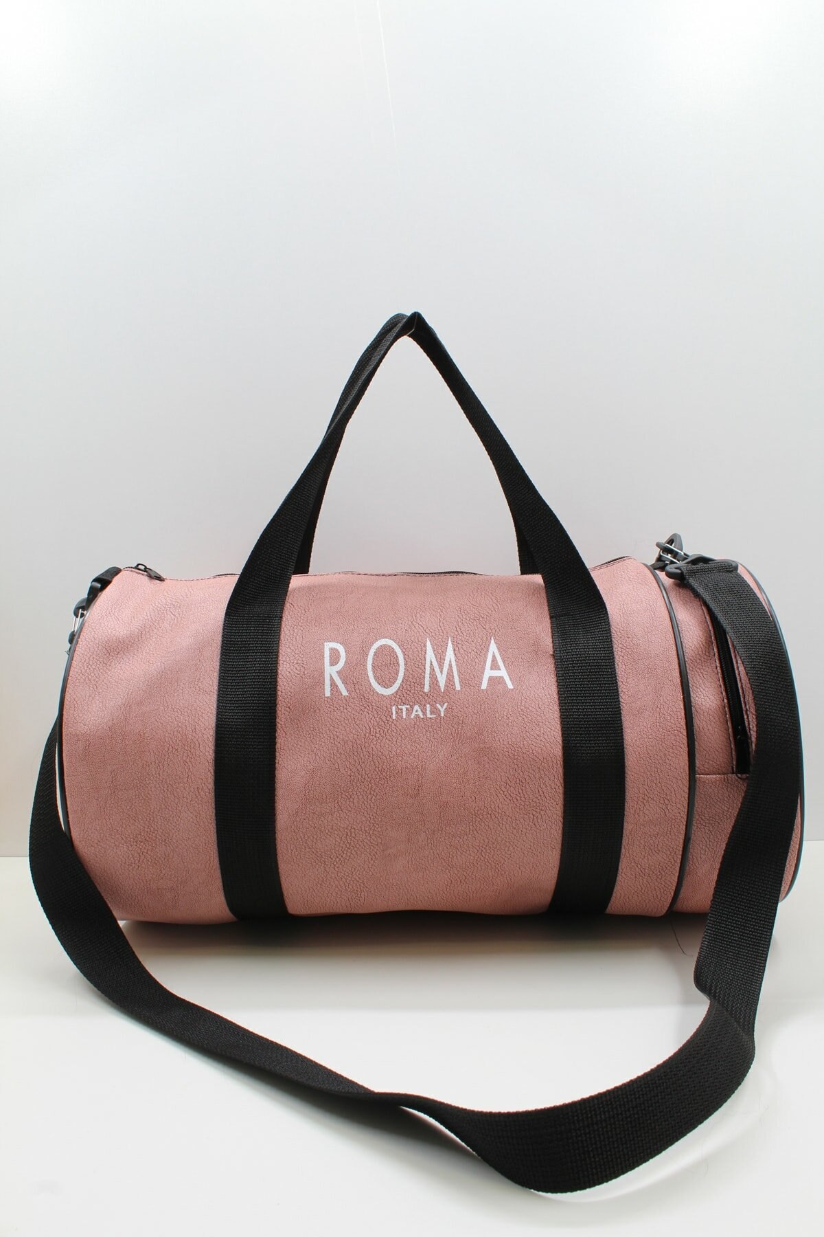 Binocular negro cilíndrico con cremallera, correa de mano para hombro, bolso deportivo, bolsa con logotipo de Italia romana, unisex: Rosa