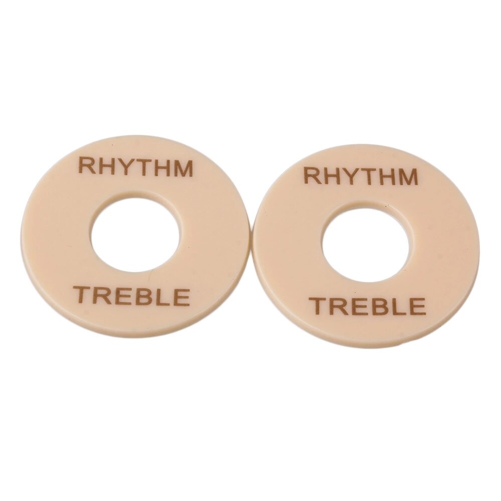2 X Black Toggle Switch Naam Plaat Rhythm Treble Ring Voor Gitaar: Cream