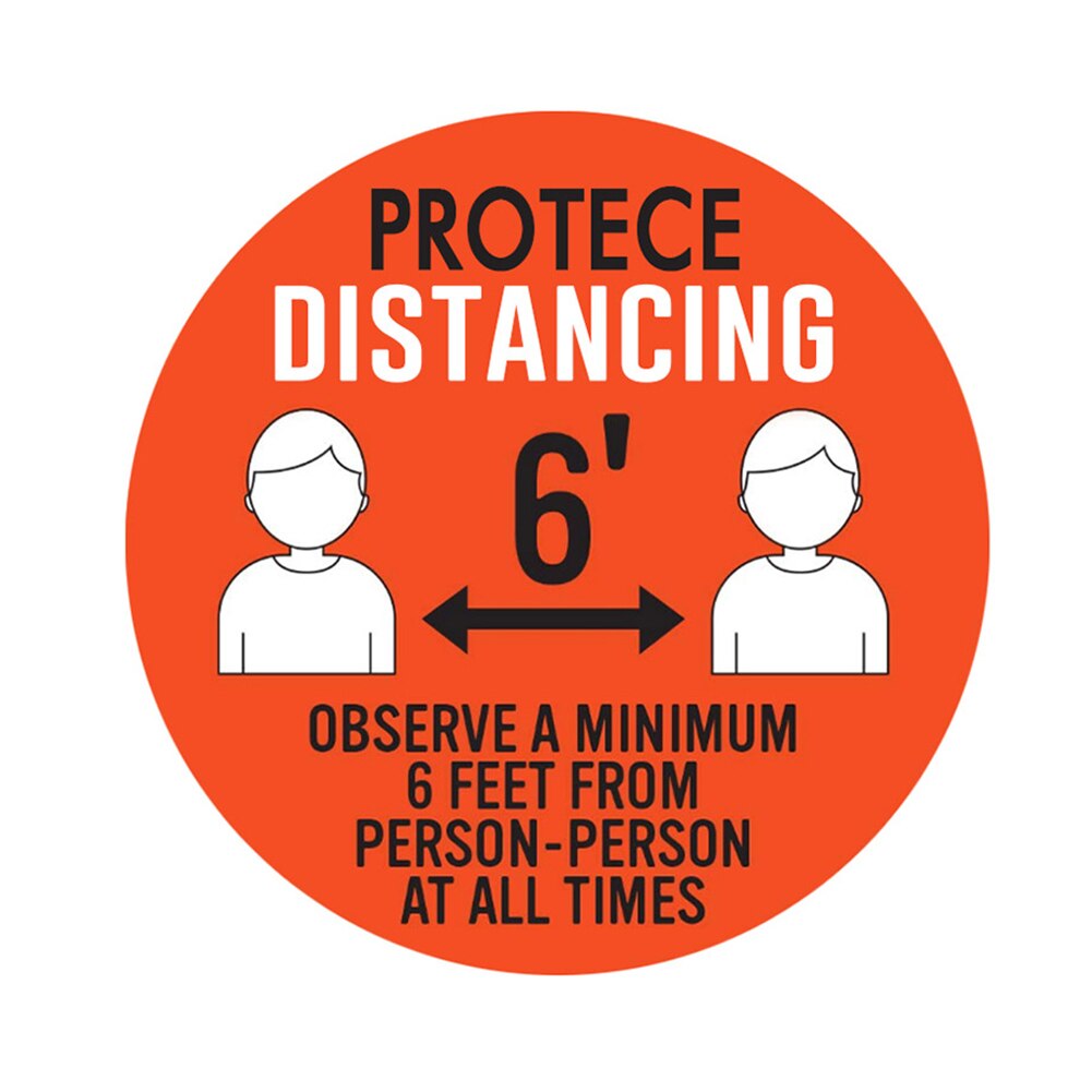 Anti Slip Cue Bank Public Area Social Distancing Floor Sign Line Up Adhesive Waterproof 6ft Round Store Pressure Sensitive Vinyl: 4