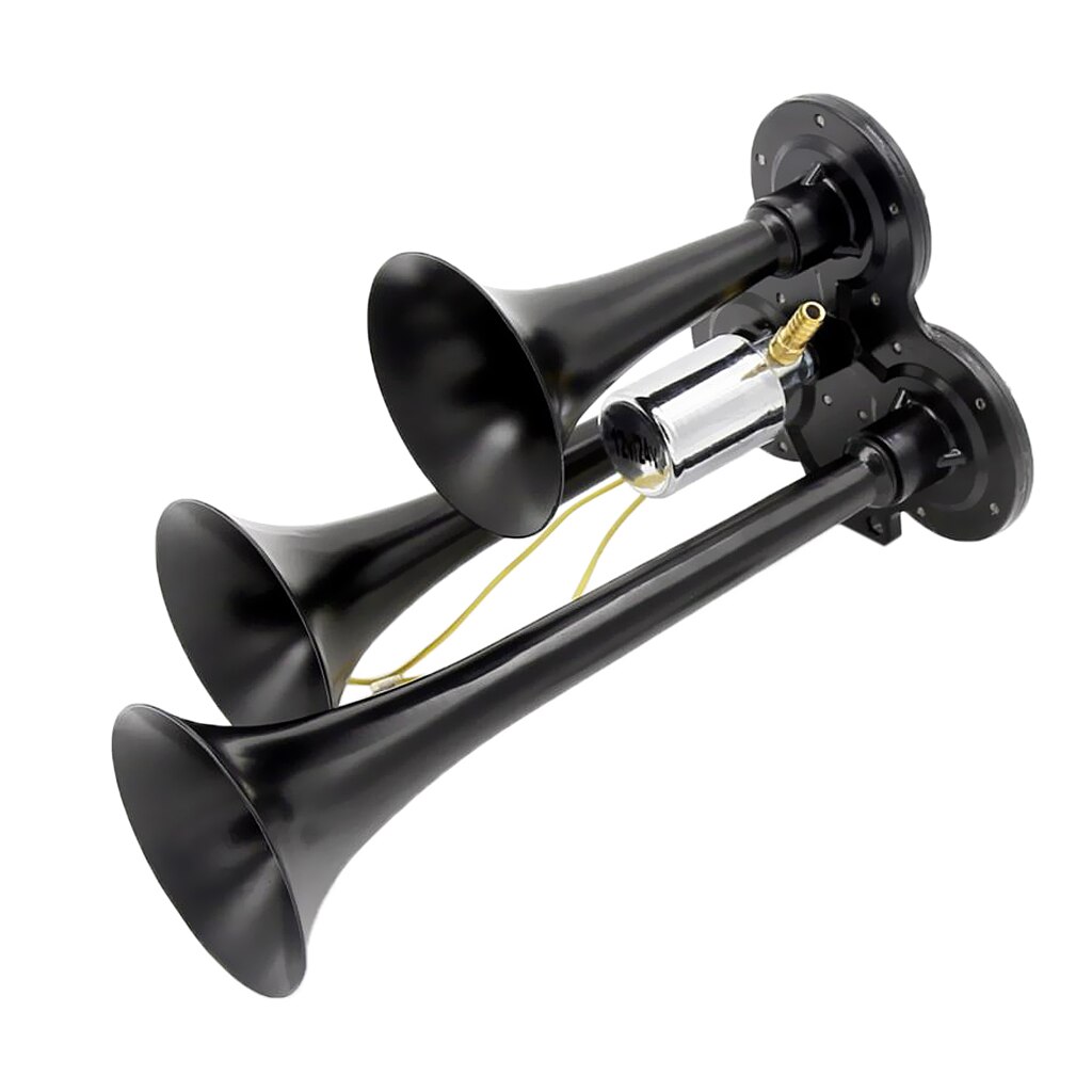 Car RV Horn Loud 150dB Triple Trumpet Train Air Horn with Electric Solenoid