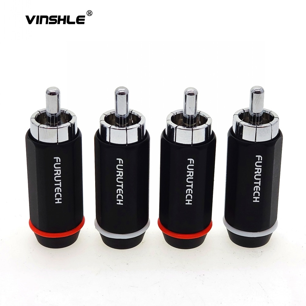 FURUTECH FP-126R RCA Connector plug Rhodium/Gold Plated FP-126R PCOCC central pin hifi hi-end Original box Made in Japan