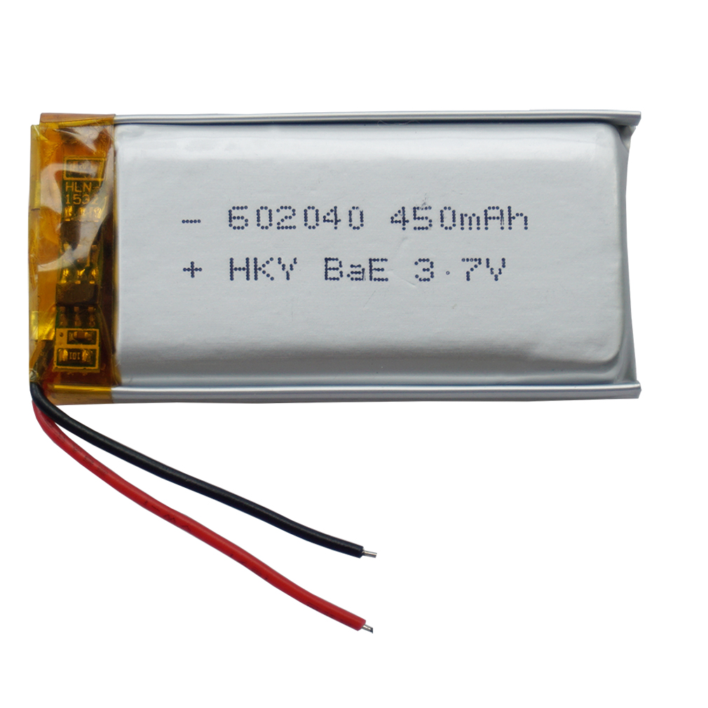 3,7 V 450 mAh 602040 Akumulator polimerowy litowo-polimerowy Lipo do aparatu samochodowego GPS Sat Nav Rejestrator jazdy DIY Słuchawki: Black