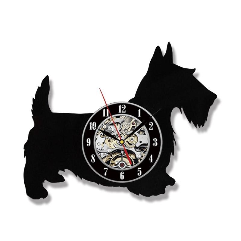 Rottweiler – horloge murale 3D LED en vinyle, horloge suspendue lumineuse, veilleuse, décor de chambre: C / No LED Light