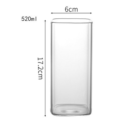 Highball Glasses Lead-Free Crystal Clear Glass Drinking Cups for Water Wine Beer Cocktails and Square Mini Dessert Cups: high