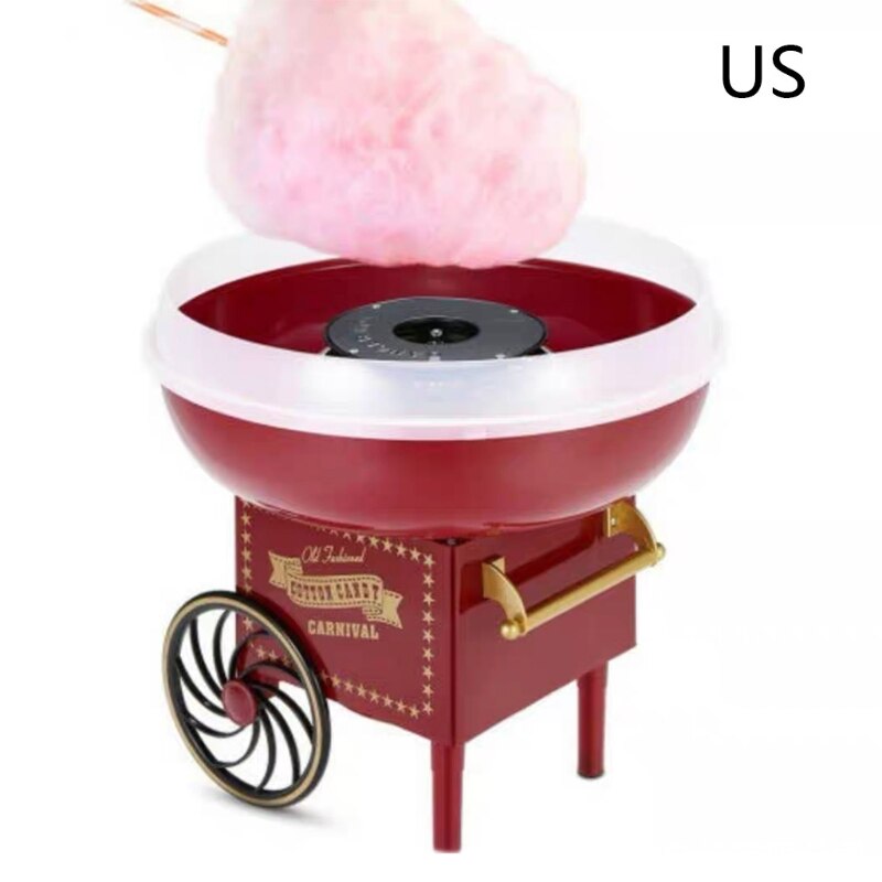 Retro Trolley Cotton Candy Machine Mini Candy Floss Maker Home Machine P9YD