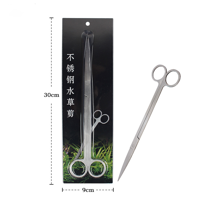 Aquarium Cleaning Tools Kit Fish Tank Aquatic Trimming Plant Tweezers Scissor Spatula Aqua Scaping Tools Stainless Steel: 25cm Straight PP