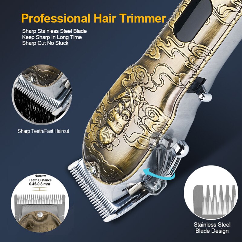 WEIDZ CE certifié couleur or tondeuse à cheveux Salon utilisation longue en utilisant le temps 250 Minutes de noël