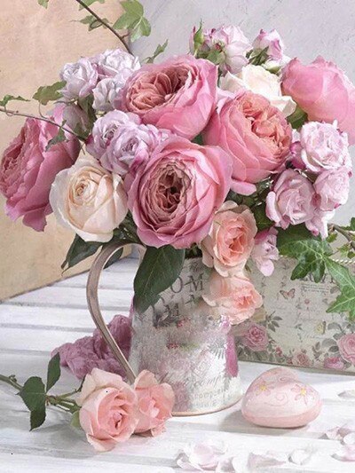 Huacan kleurplaten op nummer kits bloemen tekenen op canvas handgeschilderde schilderkunst doe-het-zelf huisdecoratie: Szhc 1-2707