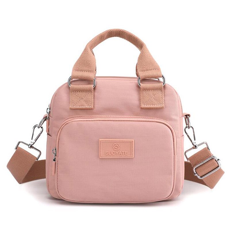 #39 -schultertasche aus nylon, große umhängetasche, kleine damen- #39: Rosa