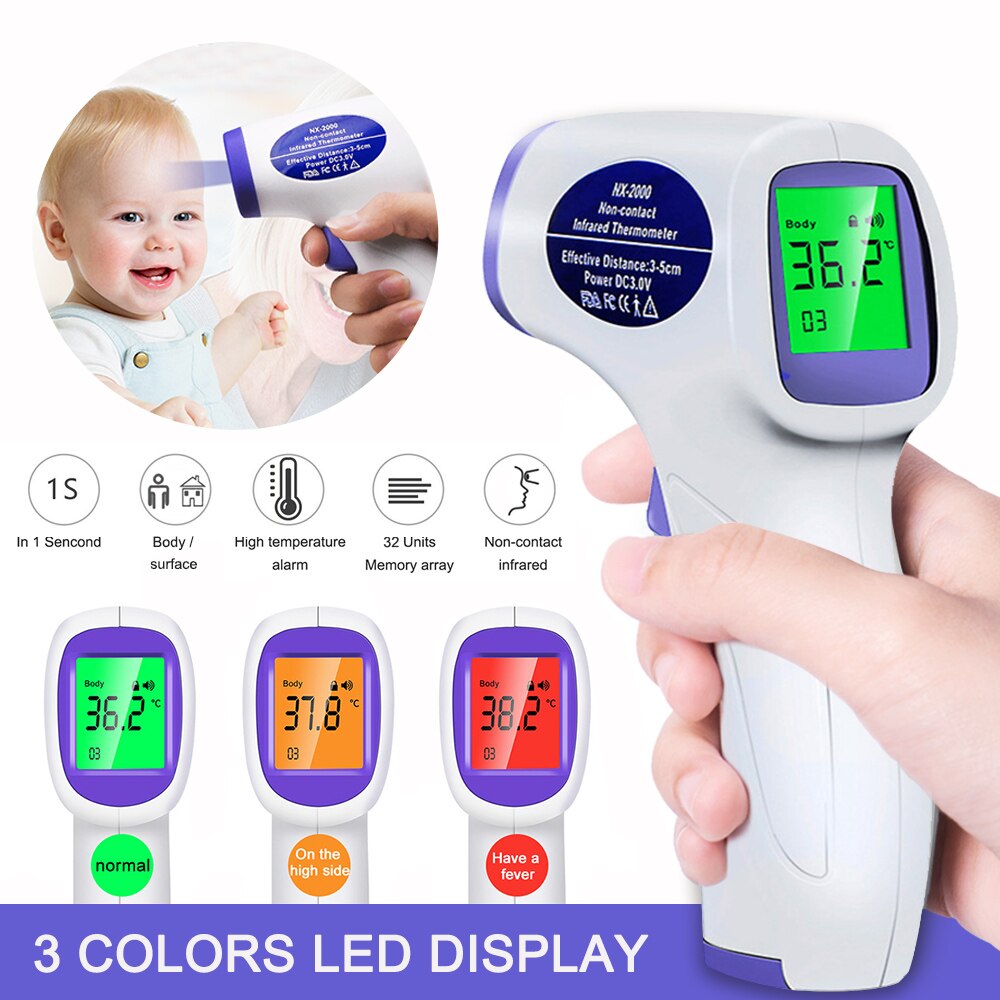 Digitalt øre pandetermometer lcd infrarød babytermometer berøringsfri kropstemperaturmåler temperatur med feberalarm: Type 6