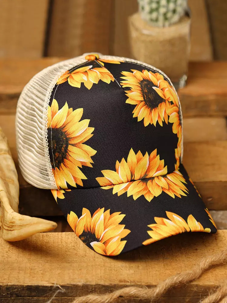Berretto da Baseball con scollo incrociato incrociato in maglia di girasole cappellino da Baseball in maglia Casual cappelli Snapback regolabili: Default Title