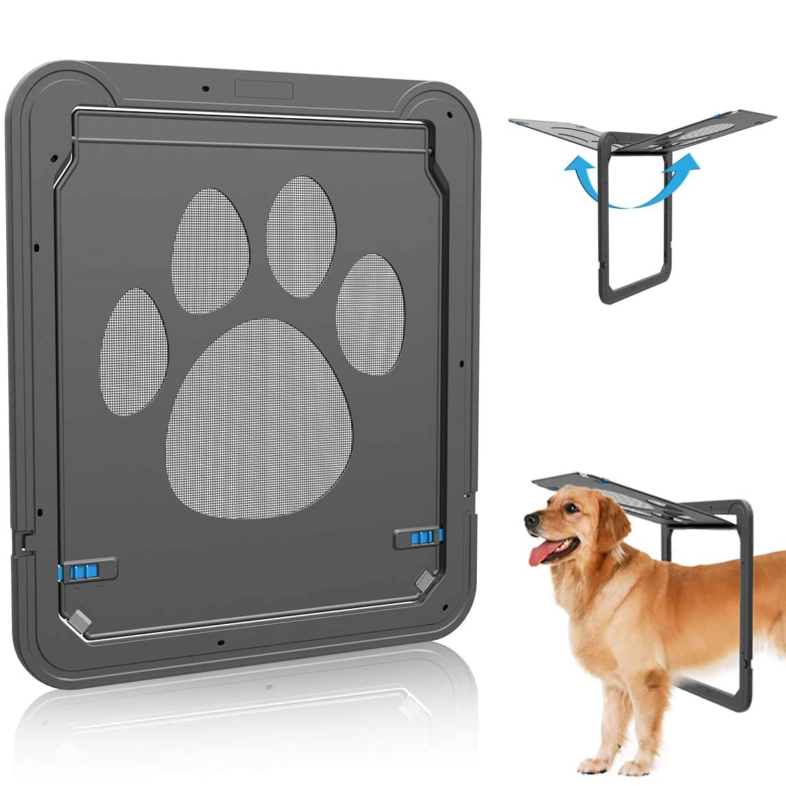 Pet Screen Deur 4 Way Afsluitbare Hond Kat Deur Beveiliging Flap Deur Abs Plastic Gate Deur Voor Kat Kleine Medium grote Hond Dierbenodigdheden