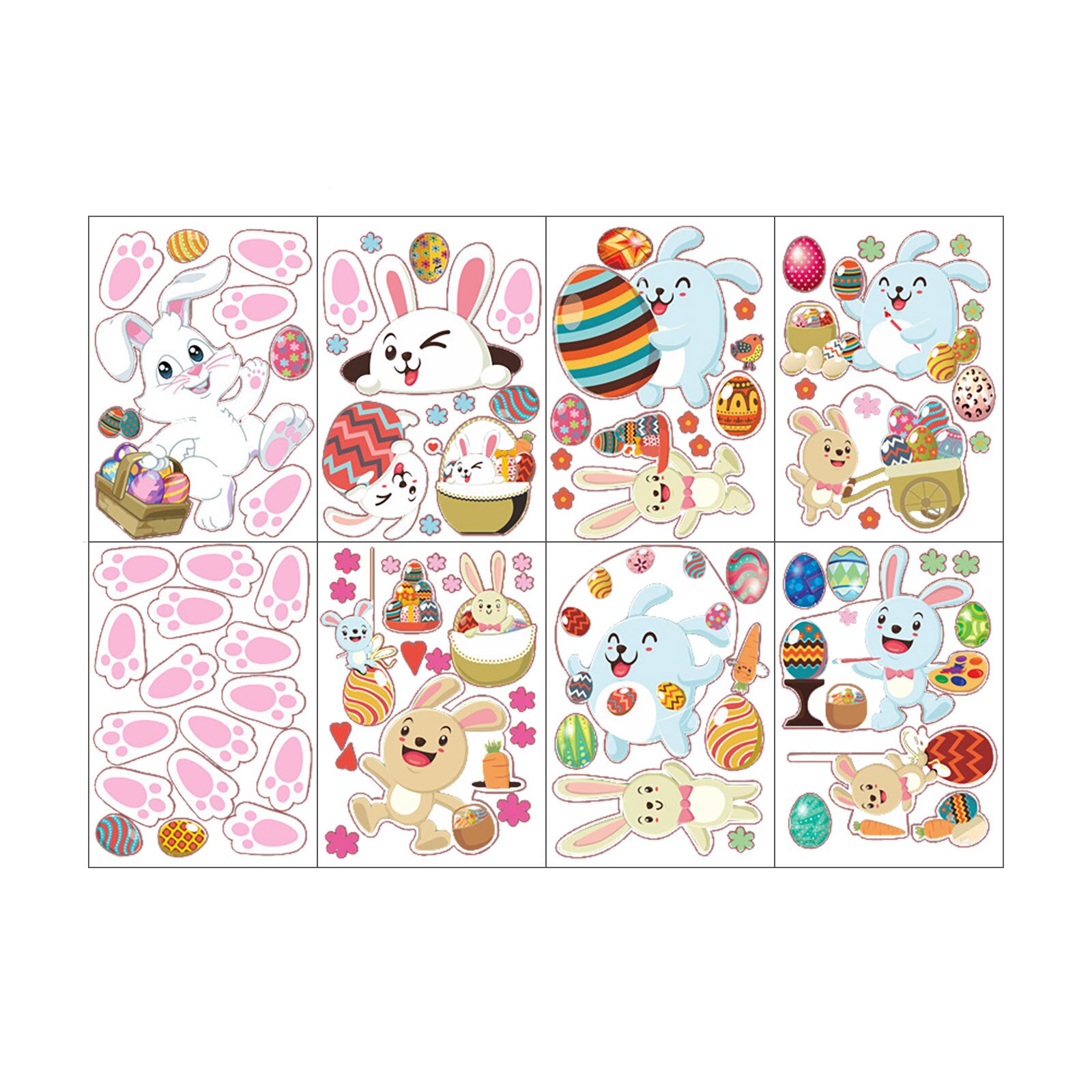 Top Selling Easter Easter Cartoon Children Bunny Chick Sticker Wall Sticker Window Sticker Support And: D