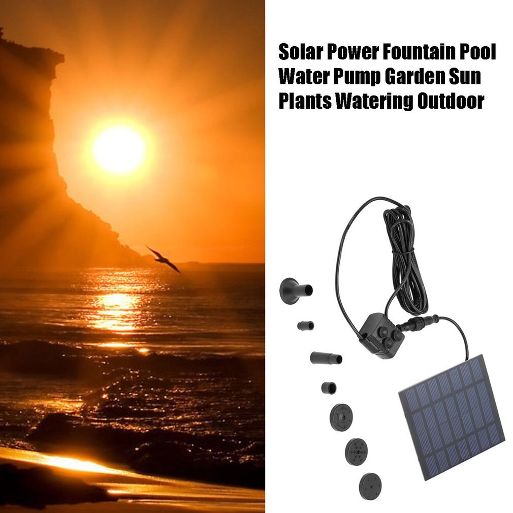 Solar Power Water Pump Garden Sun plants watering outdoor water Fountain Pool Pump Decor