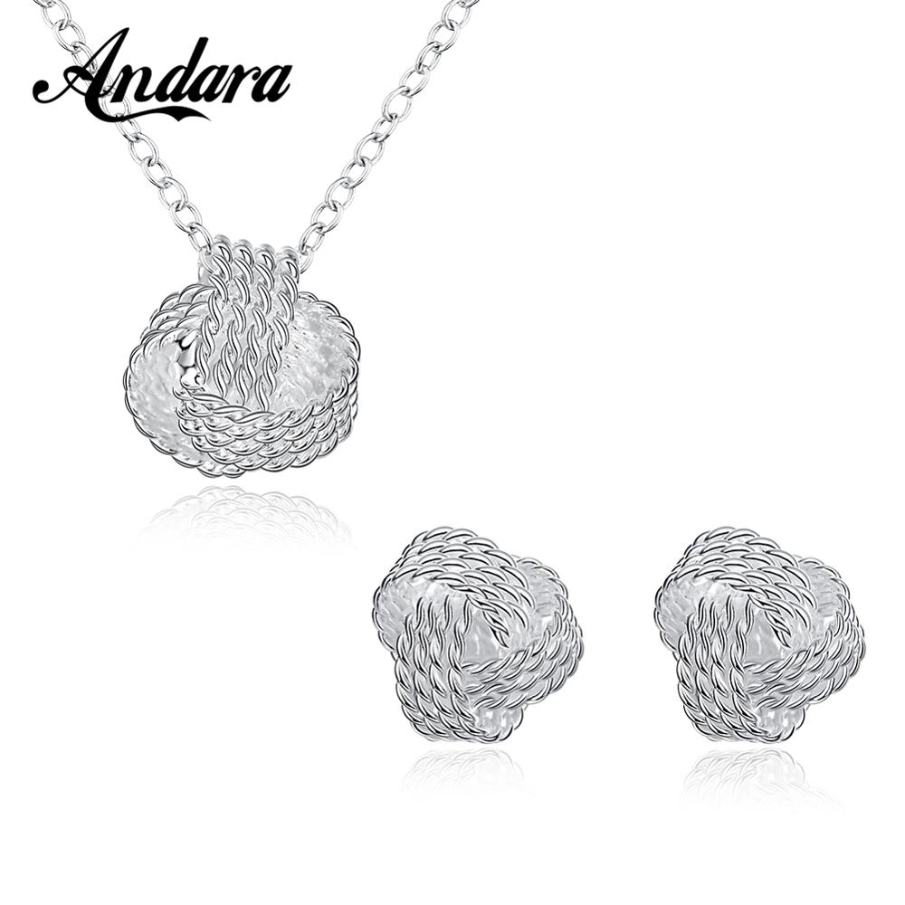 925 Silver Jewelry Set Silver Necklace Earring Set For Woman Charm Jewelry