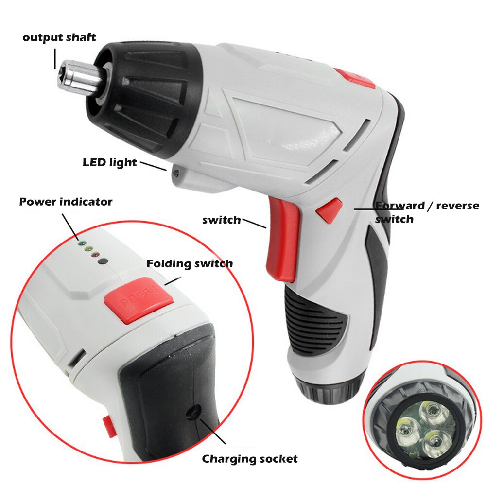 Mini electric screwdriver rechargeable screwdriver lithium battery electric screwdriver tool forward reverse speed hand drill