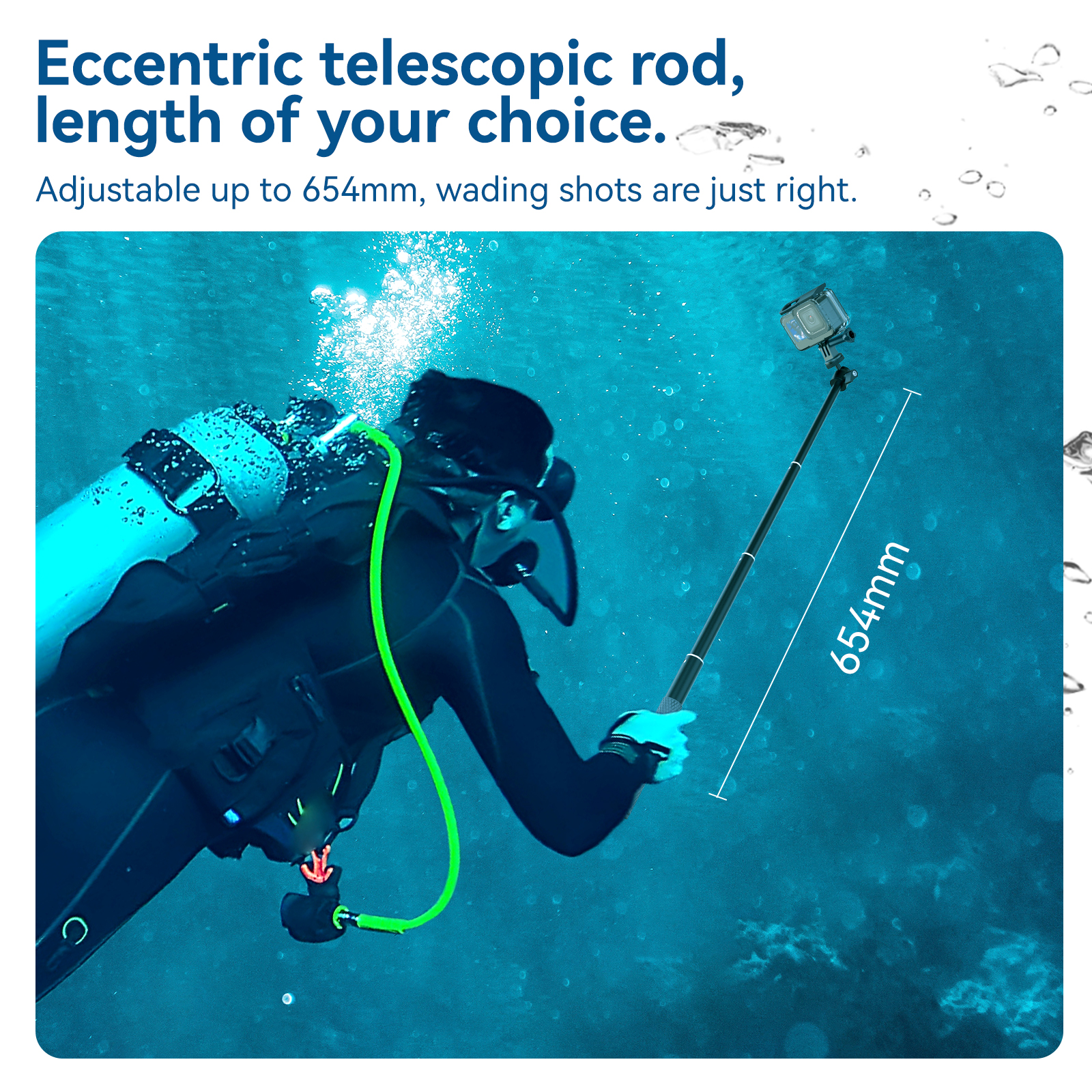 TELESIN wodoodporny Divng Selfie Stick pływające Monopod 360 ° obrotowa głowica do Selfie do GoPro DJI Osmo Action Insta360