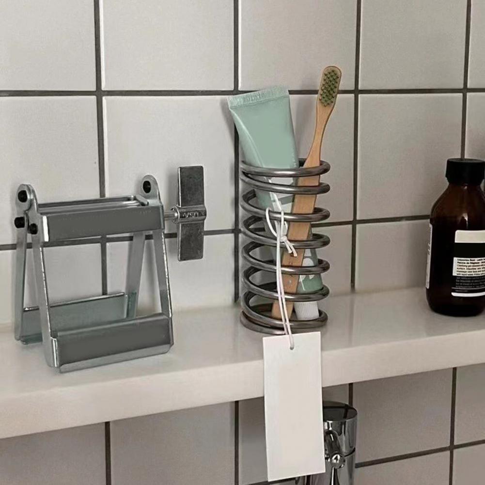 Elegante Metal Toothbrush Holder, Creme dental Maquiagem Brush Organizer, Tabletop Toothbrush Stand, Pen Holder, Forma de Primavera