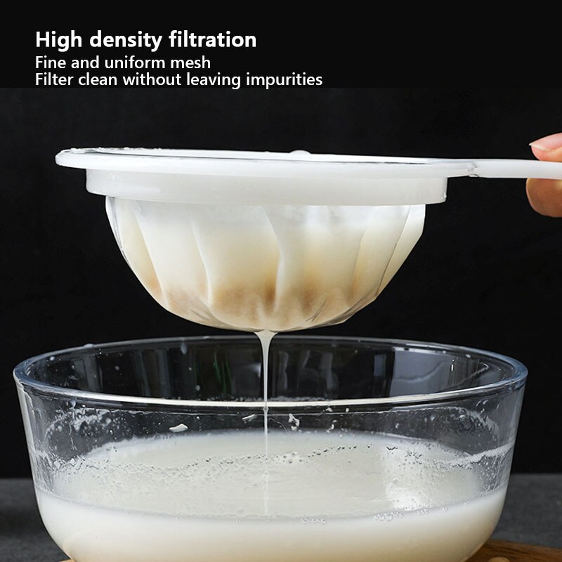 100/200/400 mesh køkken nylon mesh filter ske køkken ultra-fin mesh filter til sojamælk kaffe mælk yoghurt til passende