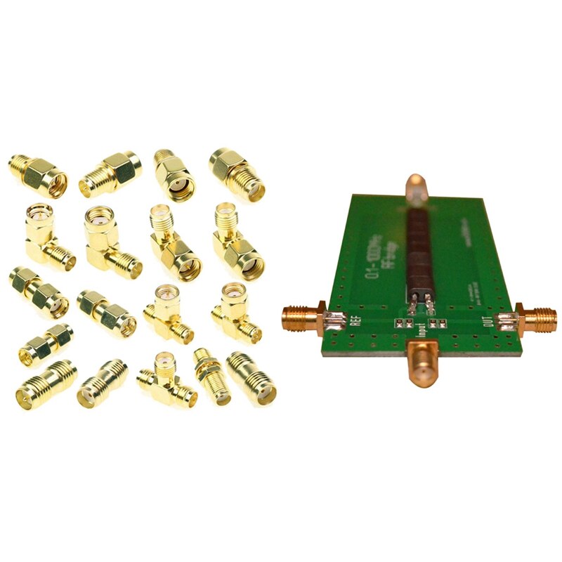 18 Pcs SMA Kits Connector Male Female Plug Antenna Converter &amp; 1 Pcs Vswr Swr Reflection Bridge Antenna: Default Title