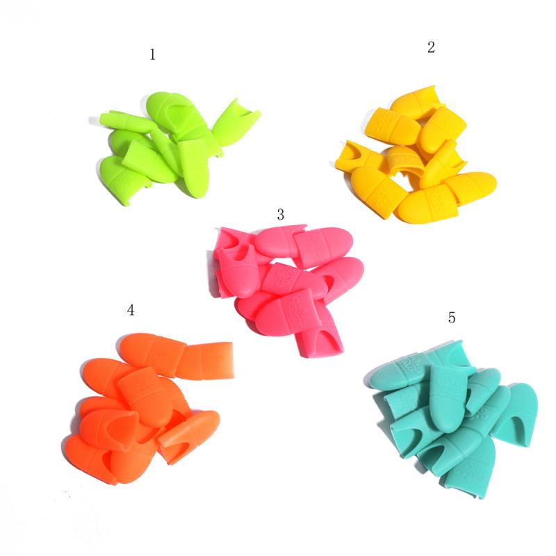 10 stuks siliconen nagel uv gel polish soak off remover caps ontvetter clip herbruikbare wraps rubberen manicure tools ondersteuning
