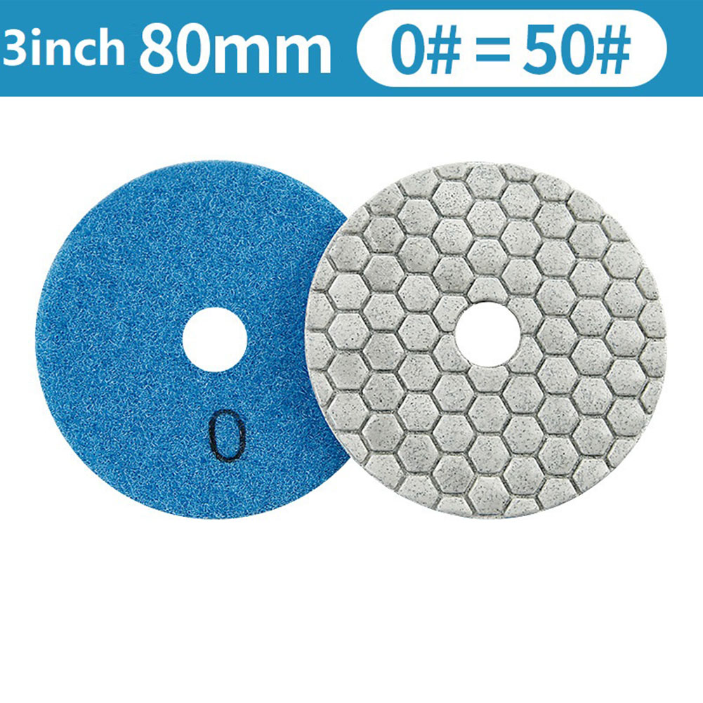 3-Zoll-Diamant-Trockenpolierpad-Schleifscheibe für Granit-Marmor-Schneider, Schleif-/Schneidwerkzeuge, 1 Stück, zufällige Farbe: Braun