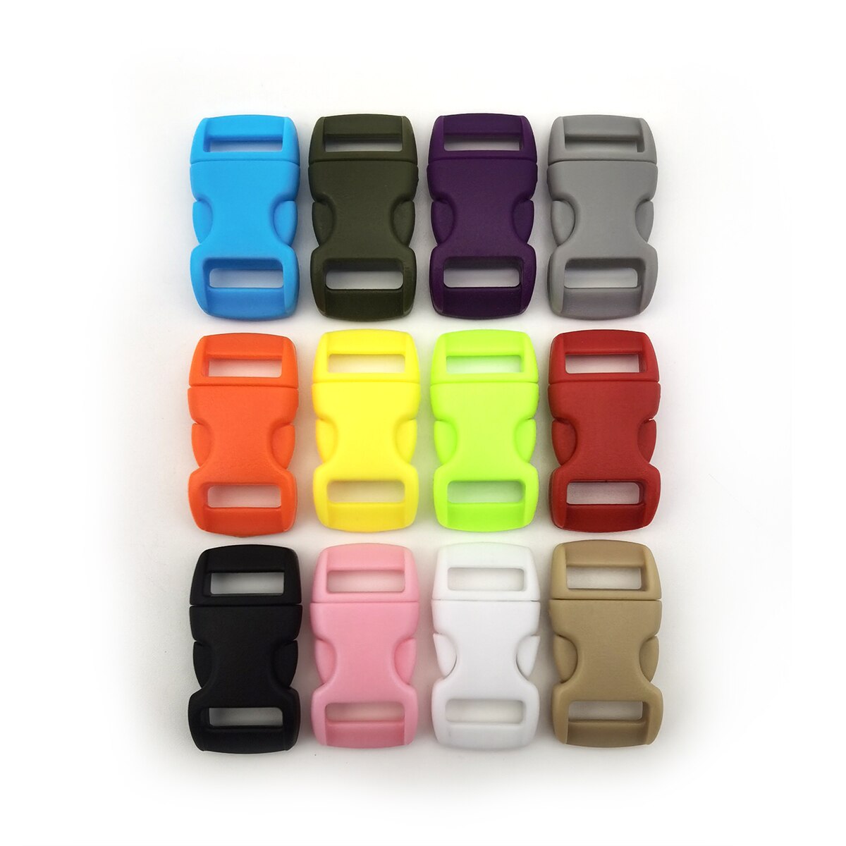 10 Stks/partij 3/8 &quot;10Mm Side Release Gesp Gebogen Parachute 550 Paracord Armband Diy Halsband Strap Webbing Outdoor kamp: Mix color