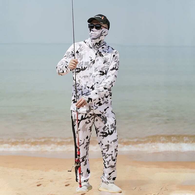 2022 diaolian pesca camisas/calças camuflagem proteção solar respirável umidade-wicking secagem rápida anti-uv upf50 + ternos de pesca: M / Suit Grey