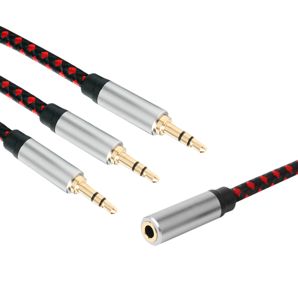 Cable divisor de auriculares 3,5mm 1/8 adaptador auxiliar de 3 vías conector para auriculares Cable de extensión de Audio estéreo Triple para PC teléfono altavoz MP3